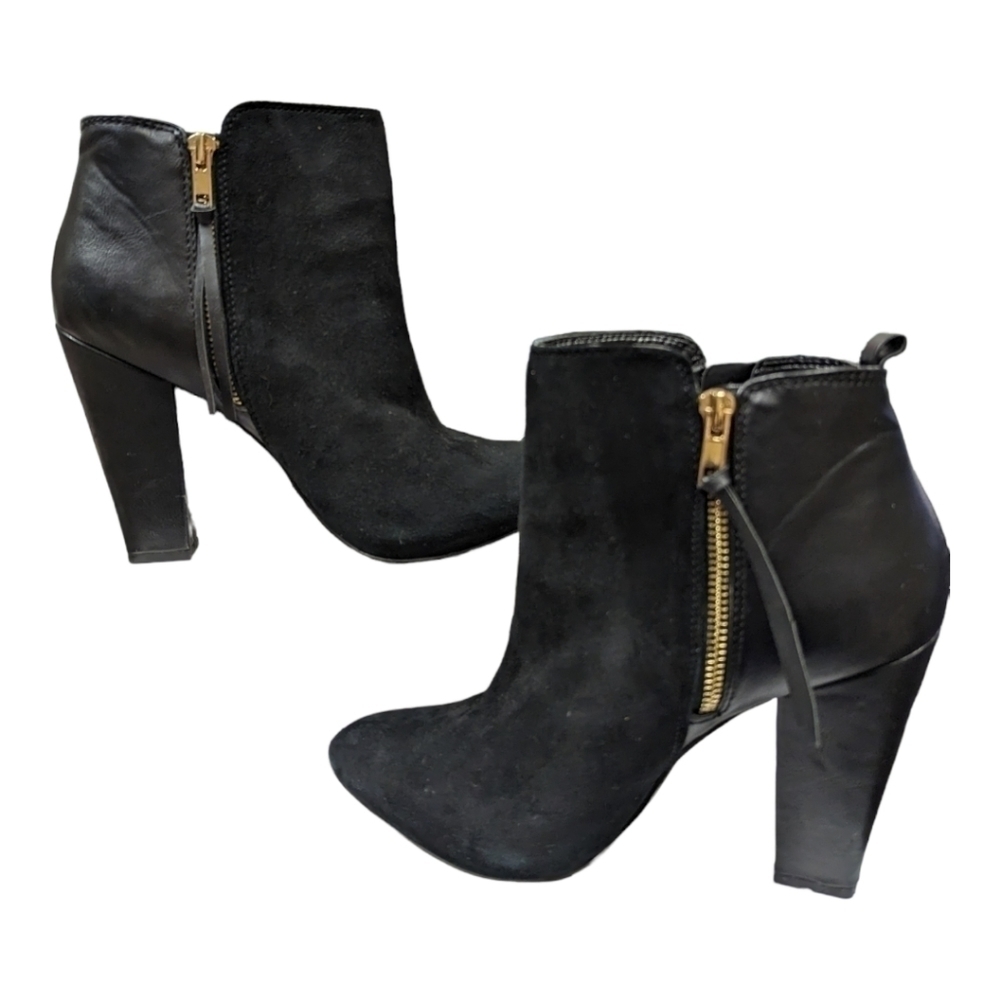 Steve Madden Jannyce Black Suede Leather Ankle Boots Size 8M - Picture 5 of 12